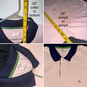 brooks brothers polo XL pink Blue Collar Gold Emblem EUC